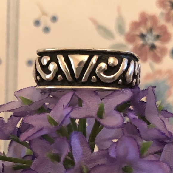 Vintage Silpada Filigree Sterling Silver Band Ring R0835 Size 8 - Picture 14 of 15